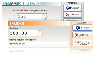Entradas y salidas de efectivo en Caja