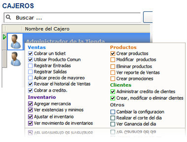 Agrega cajeros y define sus privilegios