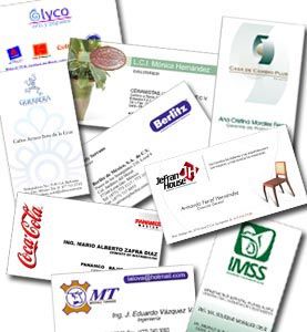 Tarjetas de Presentación, Impresión Laser Color Frente, B/N Reverso